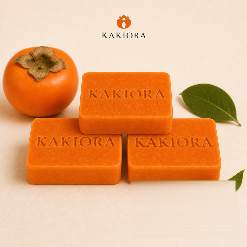 Three-bar pack of KAKIORA Japanese persimmon soap